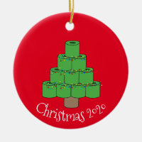 Christmas Toilet Paper Tree Covid 2020 Ceramic Ornament