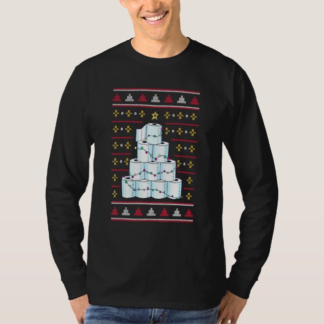 Christmas Toilet Paper Tree T-Shirt (Front)