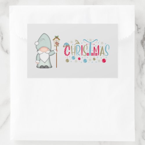 Christmas Tomte Gnome Rectangular Sticker