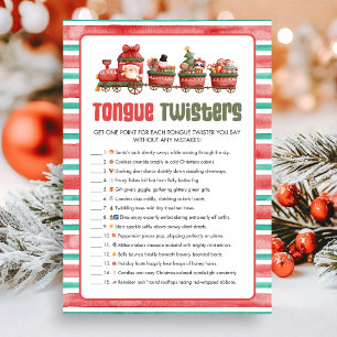 Christmas Tongue Twister Game Holiday Card