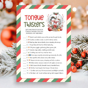 Christmas Tongue Twister Game Holiday Card