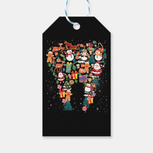 Christmas Tooth Dental Assistant T Shirt Gift Tags