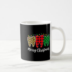 Christmas Tooth Dentist Dental Istant Teeth Leopar Coffee Mug