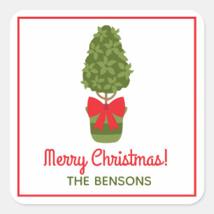 Christmas Topiary Personalized Gift Stickers