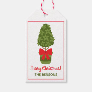 Christmas Topiary Personalized Gift Tags
