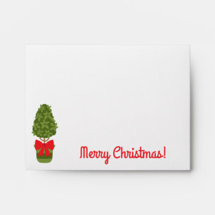 Christmas Topiary Personalized Stationery Envelope