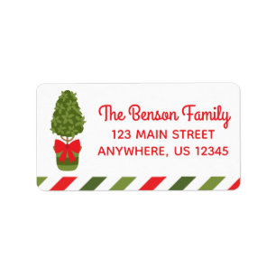 Christmas Topiary Return Address Labels
