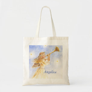 Christmas Tote Angel With Horn Custom Cotton Bag