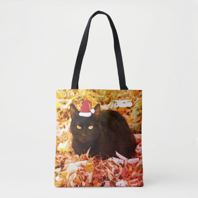 Christmas Tote Bag Black Cat (Front)