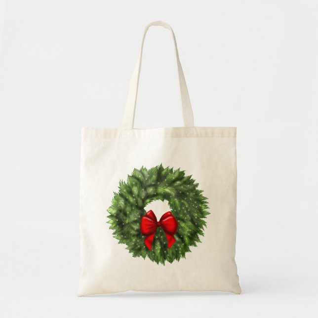 Christmas Tote with Christmas Wreath Bag (Front)