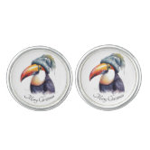 Snow on Evergreen Branches Cufflinks, Zazzle