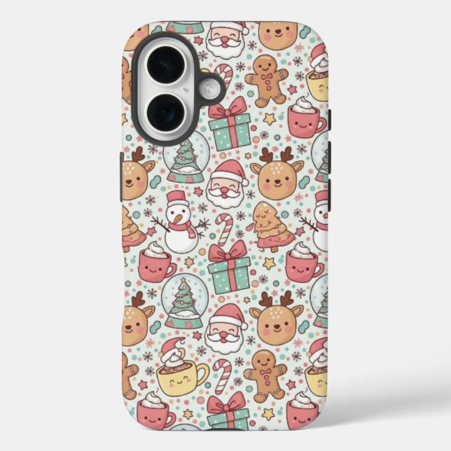 Christmas Tough Phone Case —Cute Santa Design (Back)