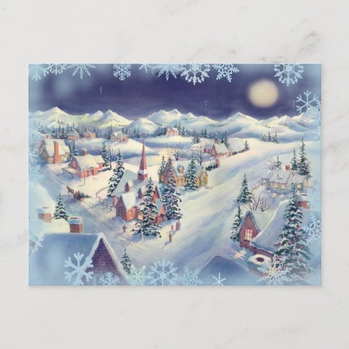 CHRISTMAS TOWN by SHARON SHARPE Holiday Postcard
