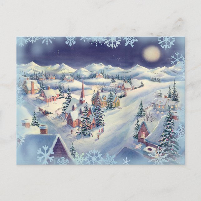 CHRISTMAS TOWN by SHARON SHARPE Holiday Postcard (Front)
