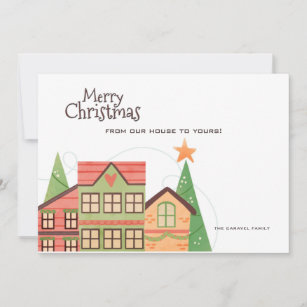 Christmas Town Houses Greeting Card