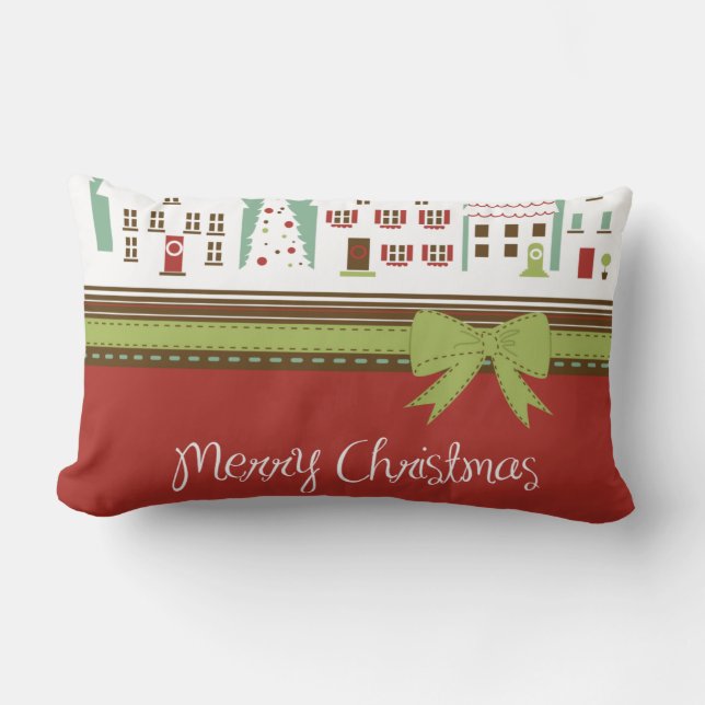 Christmas Town Lumbar Pillow (Front)