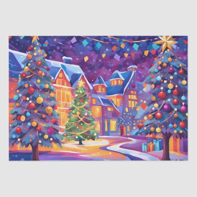 christmas town tissue paper (Front)