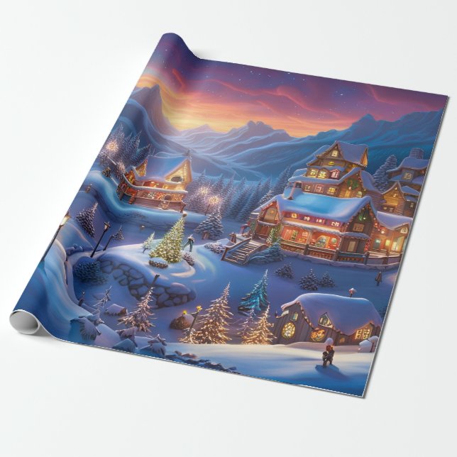Christmas Town Wrapping Paper, Wrapping Paper (Unrolled)