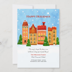 Christmas Townhouses New Home Holiday Card