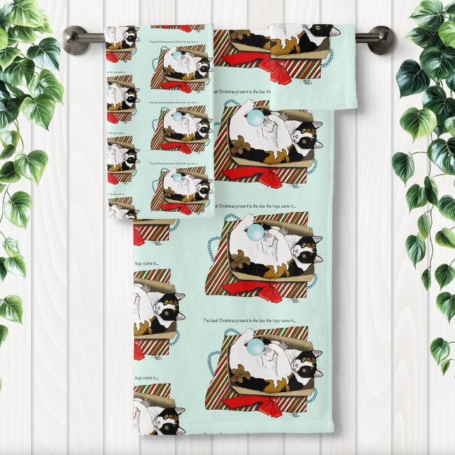 Christmas Toy Box Cat Bath Towel Set (Creator Uploaded)