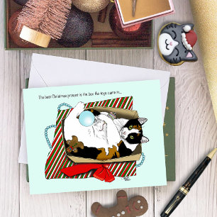 Christmas Toy Box Cat Card