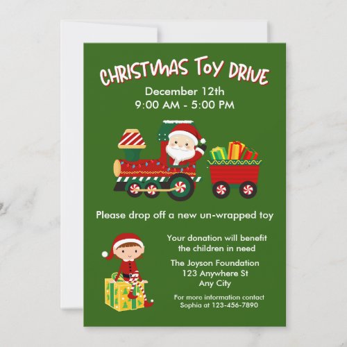 Christmas Toy Drive Family or Corporate Charity Invitation