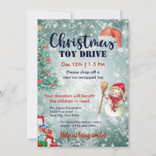 Christmas Toy Drive Family or Corporate Invitation
