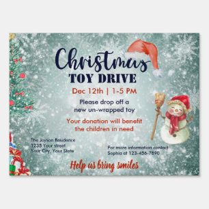Christmas Toy Drive Family or Corporate Invitation Sign