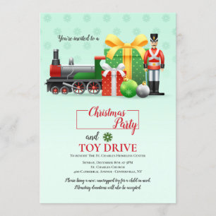 Christmas Toy Drive Party Invitation
