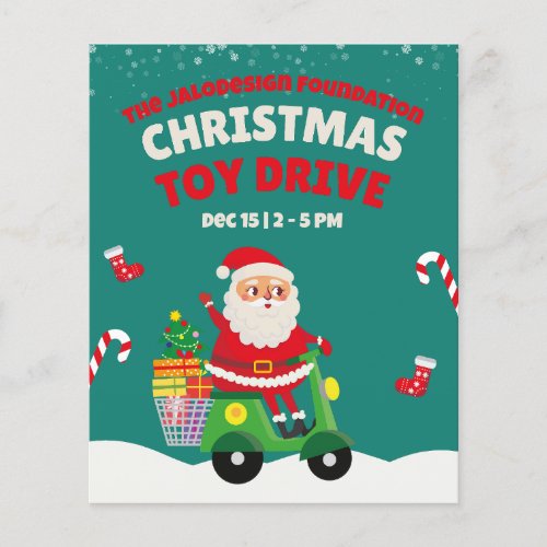 Christmas Toy Drive Santa Motorbike Presents Flyer