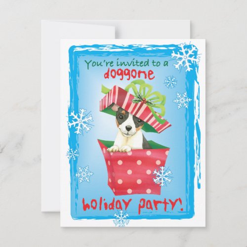 Christmas Toy Fox Terrier Holiday Invitation