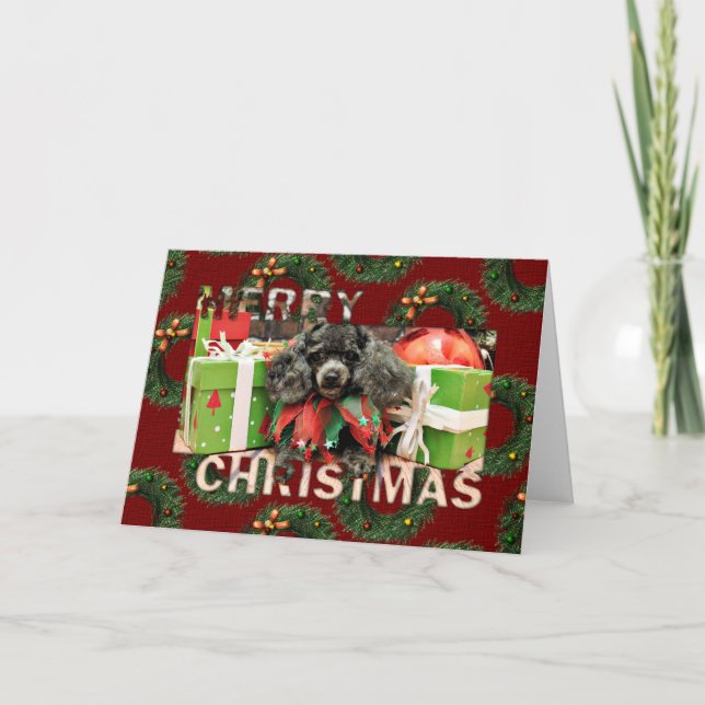 Christmas - Toy Poodle - Annie Holiday Card (Front)