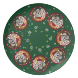 Christmas toy poodle dog dinner plate