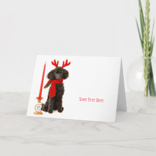 Christmas Toy Poodle Dog Holiday Card