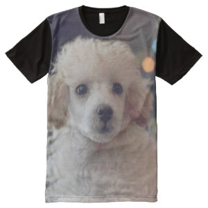 Christmas Toy Poodle puppy panel tee