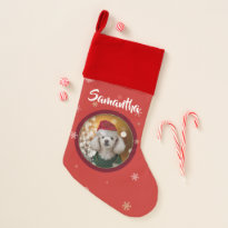 Christmas toy poodle stocking