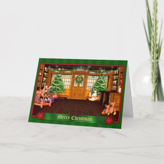 Christmas Toy Shop Holiday Greeting Card (Front)