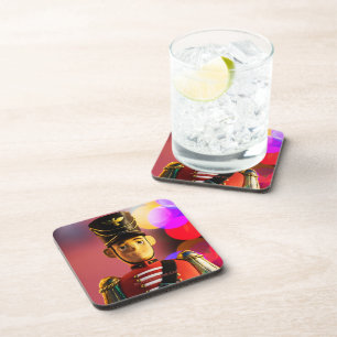 Christmas toy soldier figurine SlipperyJoe gay pri Beverage Coaster