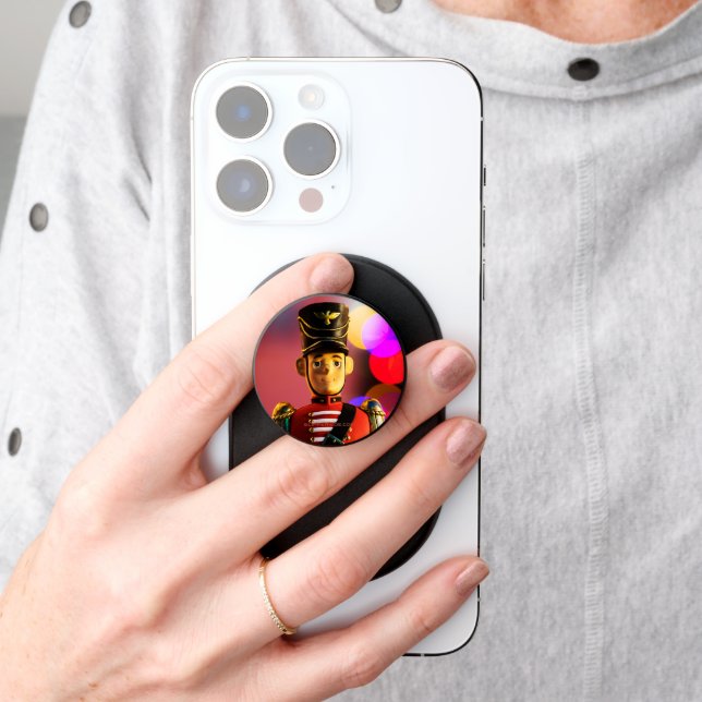 Christmas toy soldier figurine SlipperyJoe gay pri PopSocket (Hand)