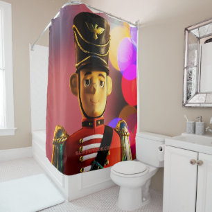 Christmas toy soldier figurine SlipperyJoe gay pri Shower Curtain