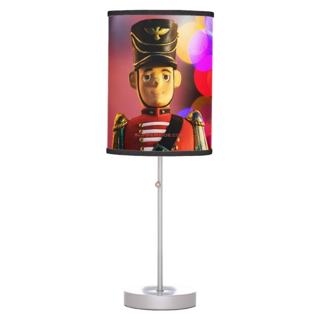 Christmas toy soldier figurine SlipperyJoe gay pri Table Lamp (Front)