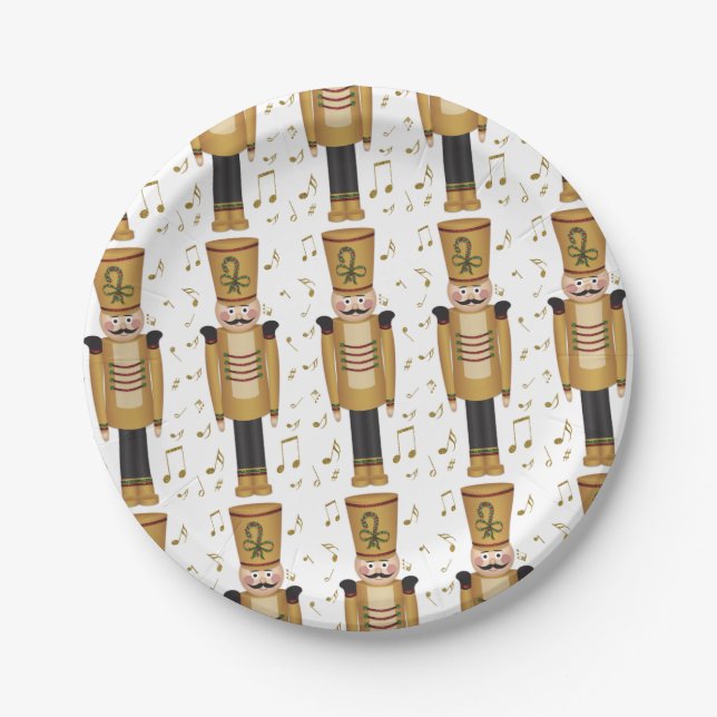 Christmas Toy Soldier Nutcracker Xmas Paper Plates (Front)
