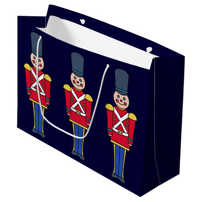 Christmas Toy Soldiers Large Gift Bag  (Front Angled)
