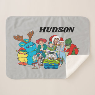 Christmas Toy Story Characters Sherpa Blanket
