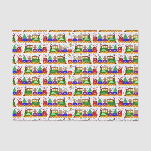 Christmas Toy Train and Jelly Beans Tissue Paper (Front)