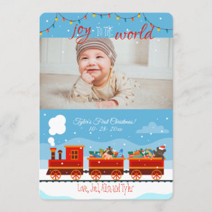 Christmas Toy Train Photo Holiday Card