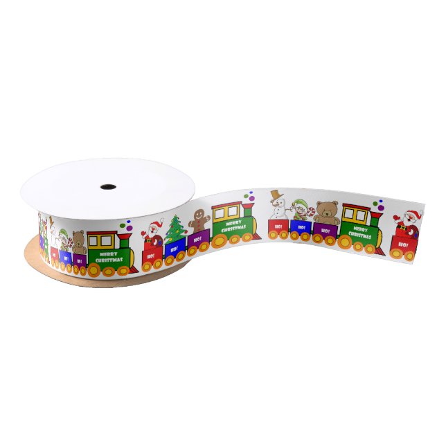 Christmas Toy Train Satin Ribbon (Spool)