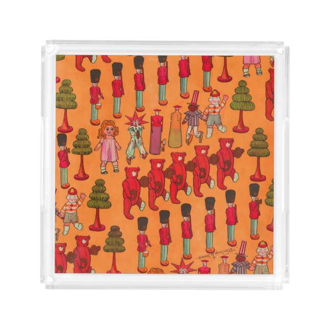 Christmas Toy Vintage Children Play Acrylic Tray (Front)