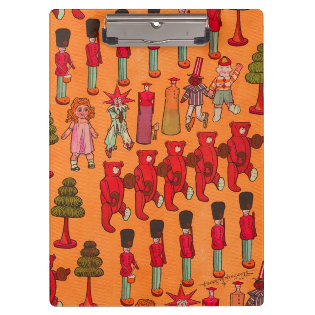 Christmas Toy Vintage Children Play Clipboard (Front)