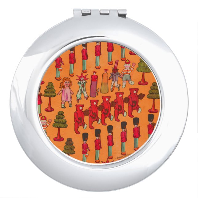 Christmas Toy Vintage Children Play Compact Mirror (Front)
